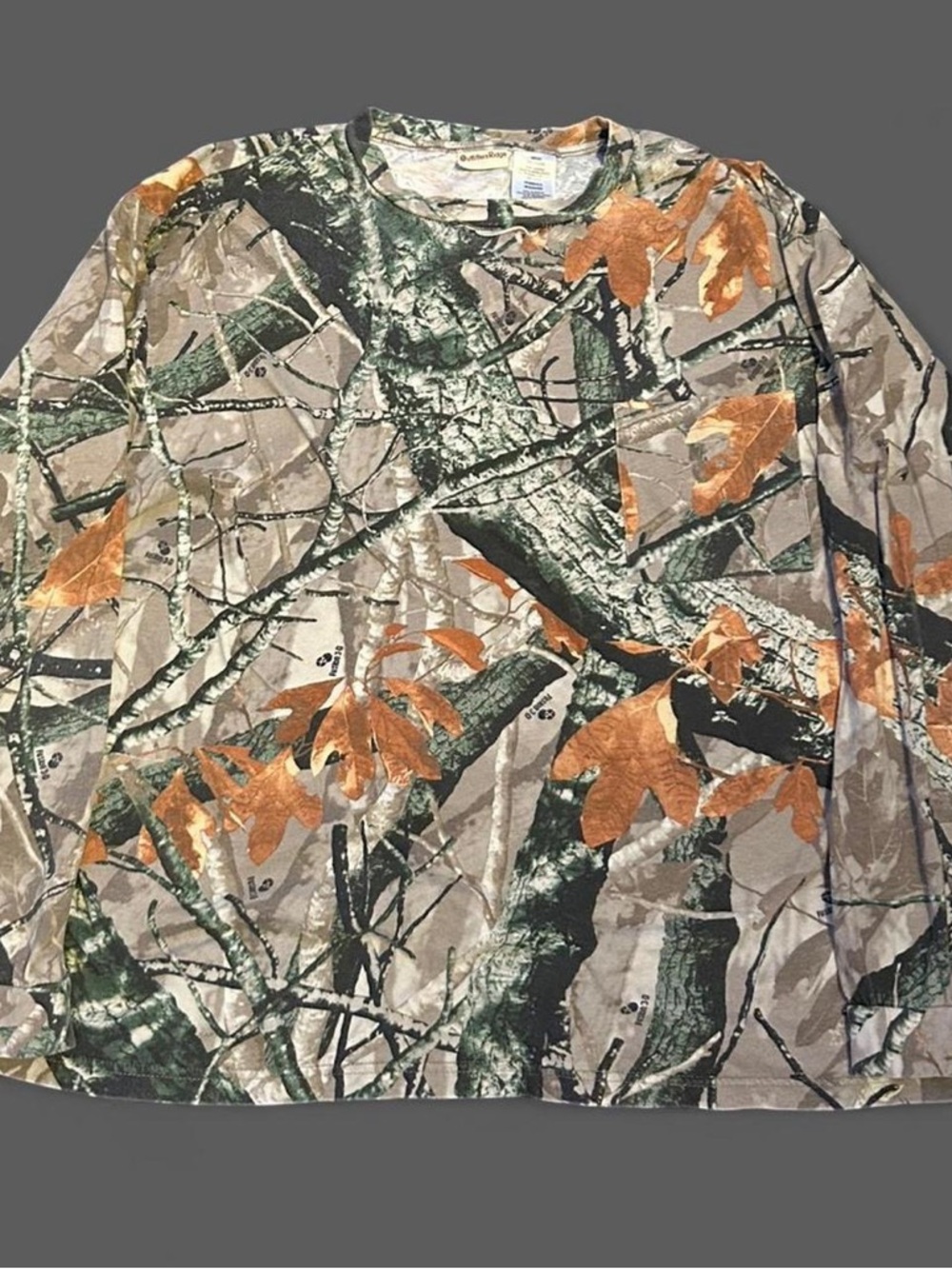 Men's Long Sleeve Camo Hunting Tee - Orange & Green